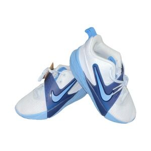30N22/ Nike Boys Size 5Y White Blue Low Top Basketball Athletic Sneakers